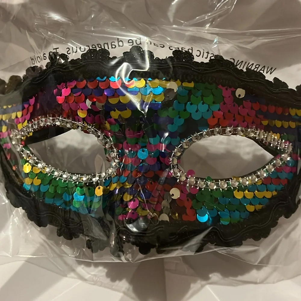 Sequin Masquerade Mask - Multicolor